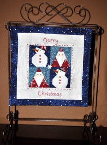 Completed Snowmen and Santa Mini Quilt