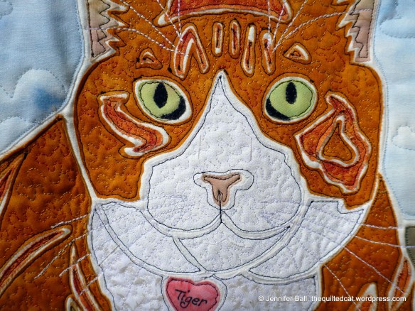 Tiger, quilting close-up