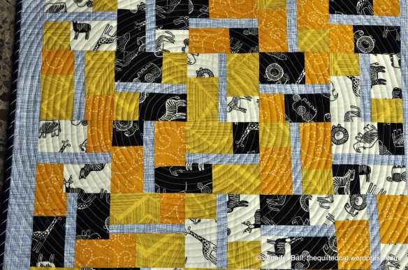 Spiral quilting close-up