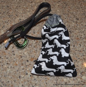 Doggie Poo Bag Holder Attached to Leash