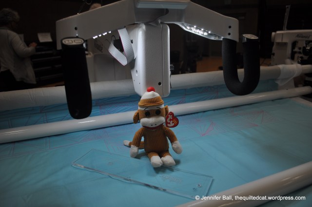 Quilting with Sock Monkey