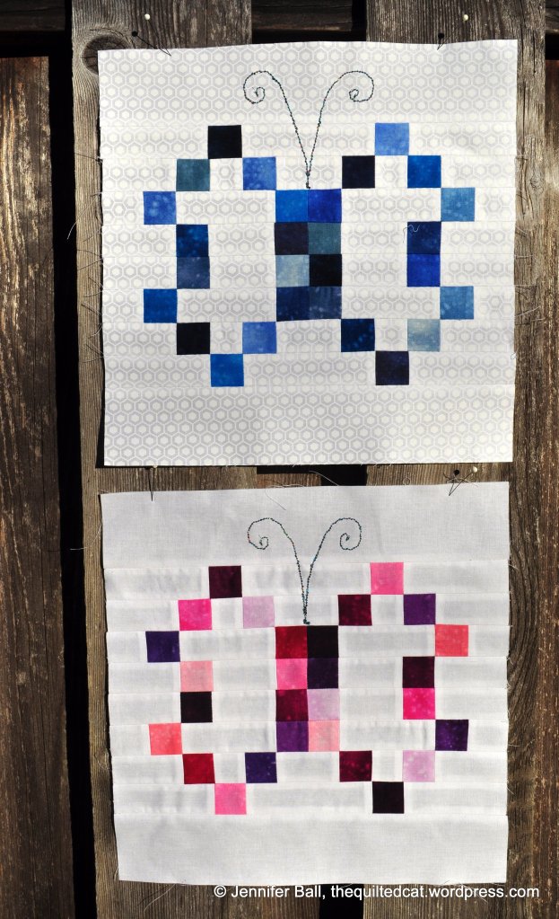 Blue and Pink Butterfly Blocks