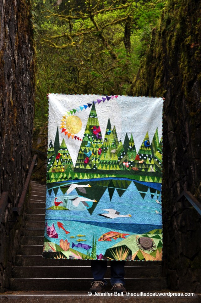 Forest Lake Art Quilt Completed!